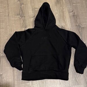 Black ASPYR Hoodie with Embroidered Detail and Logo Front
